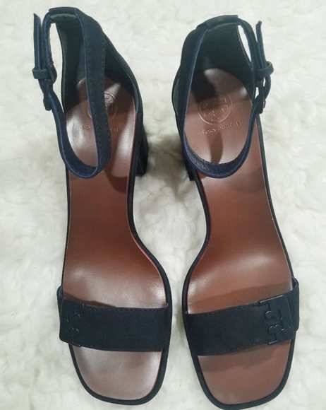 Tory Burch suede Blue Chunky Heels Shoes. Size 8.5 NWOT!!! - Picture 4 of 13
